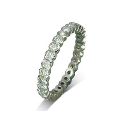 Dainty Scalloped Edge Diamond Full Eternity Ring Ring Pruden and Smith Platinum 100% set 