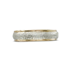 Textured Two Colour Wedding Band Ring Pruden and Smith   
