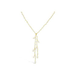 Beaded Pearl Silver Gilt Tassel Necklace Necklace Pruden and Smith   