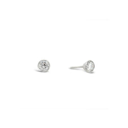 Platinum and Diamond 9ct Gold Stud Earrings Earstuds Pruden and Smith 0.5cts 4mm  