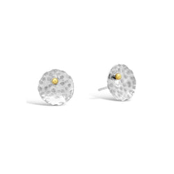 Round Silver and Gold Beaded Stud Earrings (Small) Earring Pruden and Smith   