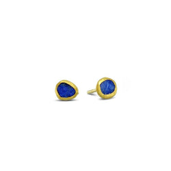 Lapis Lazuli Solid 18ct Gold Stud Earrings Earring Pruden and Smith   