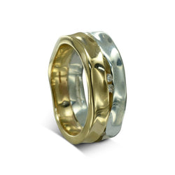 Trap Wide Two Colour Gold Diamond Eternity Ring Ring Pruden and Smith Default Title  