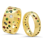 Scatter Emerald, Ruby, Sapphire and Diamond 18ct Yellow Gold Ring Ring Pruden and Smith 18ct Yellow Gold 10mm 