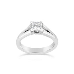 Split Shank Princess Cut Diamond Engagement Ring Ring Pruden and Smith   