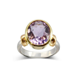 Amethyst Two Colour Gold Dress Ring Ring Pruden and Smith   