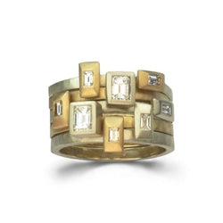 Baguette and Emerald Cut Diamond Stacking Ring Ring Pruden and Smith   