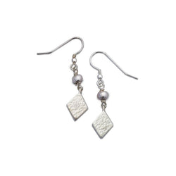 Playing Card Charm Silver Drop Earrings Earring Pruden and Smith Diamond  
