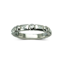 Chamfered Alternating Baguette Round Brilliant Cut Diamond Full Eternity Ring Ring Pruden and Smith   