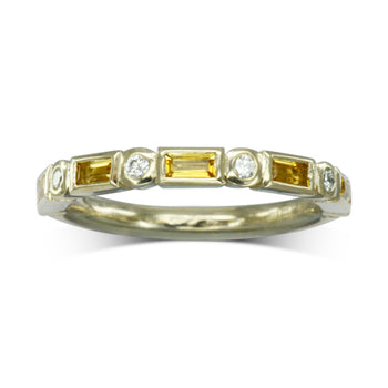 Yellow Sapphire Diamond Eternity Ring Ring Pruden and Smith   