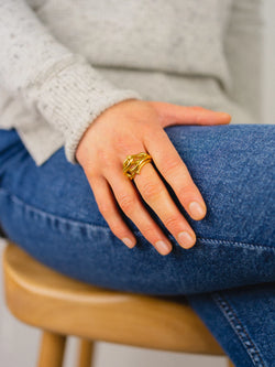 Spiky Gold Dress Ring Ring Pruden and Smith   