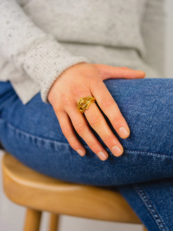 Spiky Gold Dress Ring Ring Pruden and Smith   