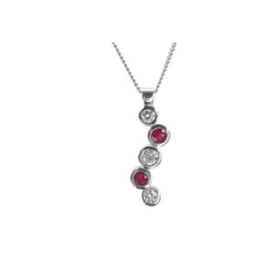 Water Bubbles Ruby and Diamond Platinum Pendant Pendant Pruden and Smith   
