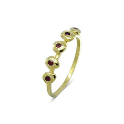 Pebble 9ct Yellow Gold Birthstone Ring Ring Pruden and Smith 9ct Yellow Gold October - Pink Tourmaline 