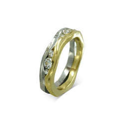Trap Mixed Metal Diamond Eternity Ring (4mm) Ring Pruden and Smith 18ct Yellow Gold and Platinum  