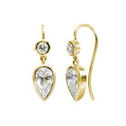 Pear Shaped Diamond Yellow Gold Drop Earrings Earring Pruden and Smith   