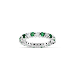 Claw Set Gemstone Full Eternity Ring Ring Pruden and Smith Emerald (green)  