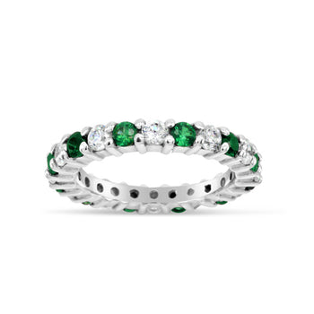 Claw Set Gemstone Full Eternity Ring Ring Pruden and Smith Emerald (green)  