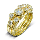 Round Brilliant Diamond Yellow Gold Stacking Ring Set Ring Pruden and Smith   