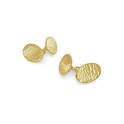Hammered Chain Oval Yellow Gold Cufflinks Cufflink Pruden and Smith 18ct Yellow Gold 1.5mm (Heavy Weight) 