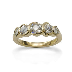 Yellow Gold Five Diamond Ring Ring Pruden and Smith   