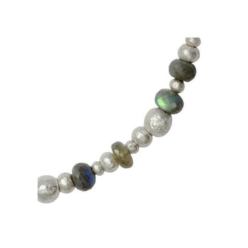 Random Silver Nugget Gemstone Necklace Necklace Pruden and Smith Labradorite (Grey with colour flashes)  