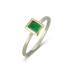 Emerald and Yellow Gold Stacking Ring Ring Pruden and Smith   