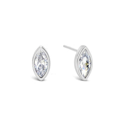 Marquise Shaped Blue Topaz Stud Earrings Earring Pruden and Smith   