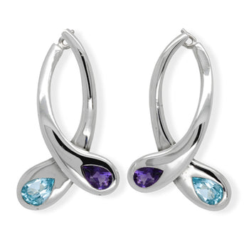 Moi et Toi Amethyst and Blue Topaz Drop Earrings Earring Pruden and Smith   