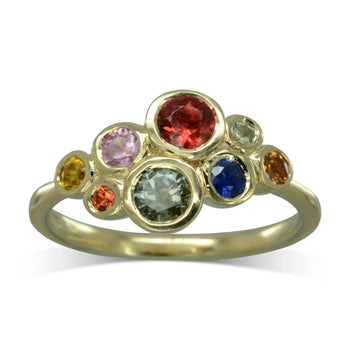 Water Bubbles Multi-Coloured Sapphire Cluster Ring Ring Pruden and Smith   