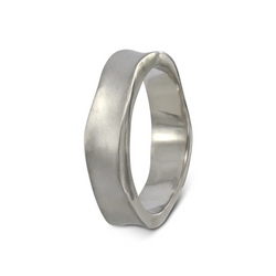 Side Hammered Brushed Finished Wedding Ring (5mm) Ring Pruden and Smith Platinum  