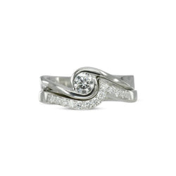 Flat Twist Solitaire Engagement and Wedding Ring Set Ring Pruden and Smith   