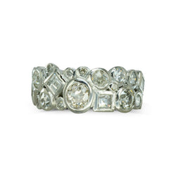 Water Bubbles Multi Shape Diamond Platinum Eternity Ring Ring Pruden and Smith Platinum  