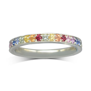 Rainbow Sapphire Eternity Ring Ring Pruden and Smith 2.5mm  