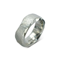 Side Hammered Textured Platinum Wedding Ring Ring Pruden and Smith   