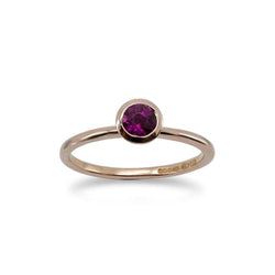 Simple Ruby Rose Gold Stacking Ring Ring Pruden and Smith   