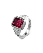 Bespoke Art Deco Ruby Diamond Ring Ring Pruden and Smith   