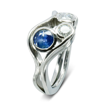 Two Strand Swirl Sapphire and Diamond Ring Ring Pruden and Smith   