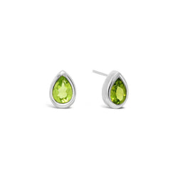 Pear Shaped Silver Stud Earrings Earring Pruden and Smith   
