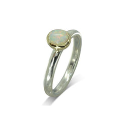 Opal Silver and Gold Stacking Ring Ring Pruden and Smith   