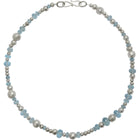 Random Silver Nugget and Blue Topaz Necklace Necklace Pruden and Smith   