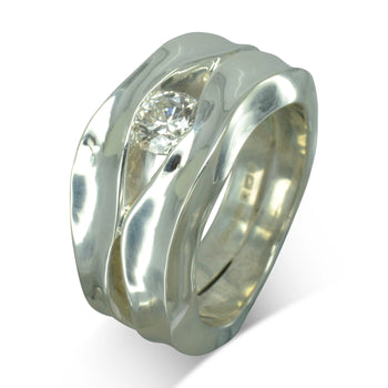 Trap Silver and Diamond Dress Ring Ring Pruden and Smith   
