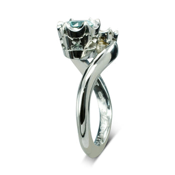 Bespoke Platinum Engagement Ring with Shooting Star Motif Ring Pruden and Smith   