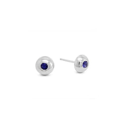 Pebble Tanzanite and Silver Stud Earrings Earring Pruden and Smith   