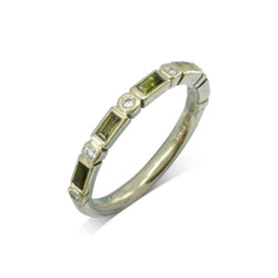 Green Sapphire and Diamond 18ct White Gold Eternity Ring Ring Pruden and Smith Default Title  