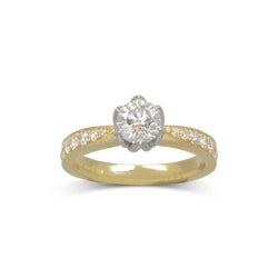 Tulip Set Two Tone Diamond Engagement Ring Ring Pruden and Smith   