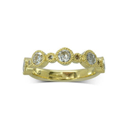 Vintage Gold Alternating Diamond Eternity Ring Ring Pruden and Smith   