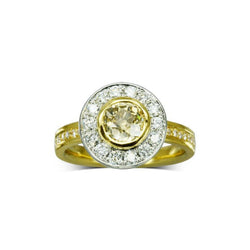 Yellow Diamond Cluster Ring Ring Pruden and Smith   
