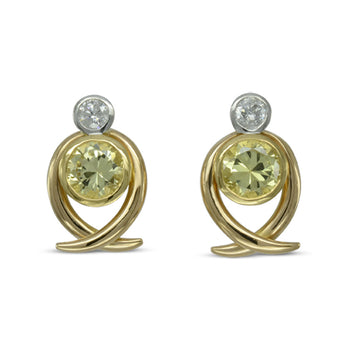 Bespoke Yellow Sapphire Diamond Earrings Earring Pruden and Smith   