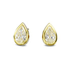 Pear Shaped Yellow Gold Diamond Stud Earrings Earring Pruden and Smith   